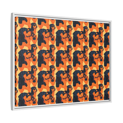 Rottweiler Chic Pawsitivity Matte Canvas, Framed