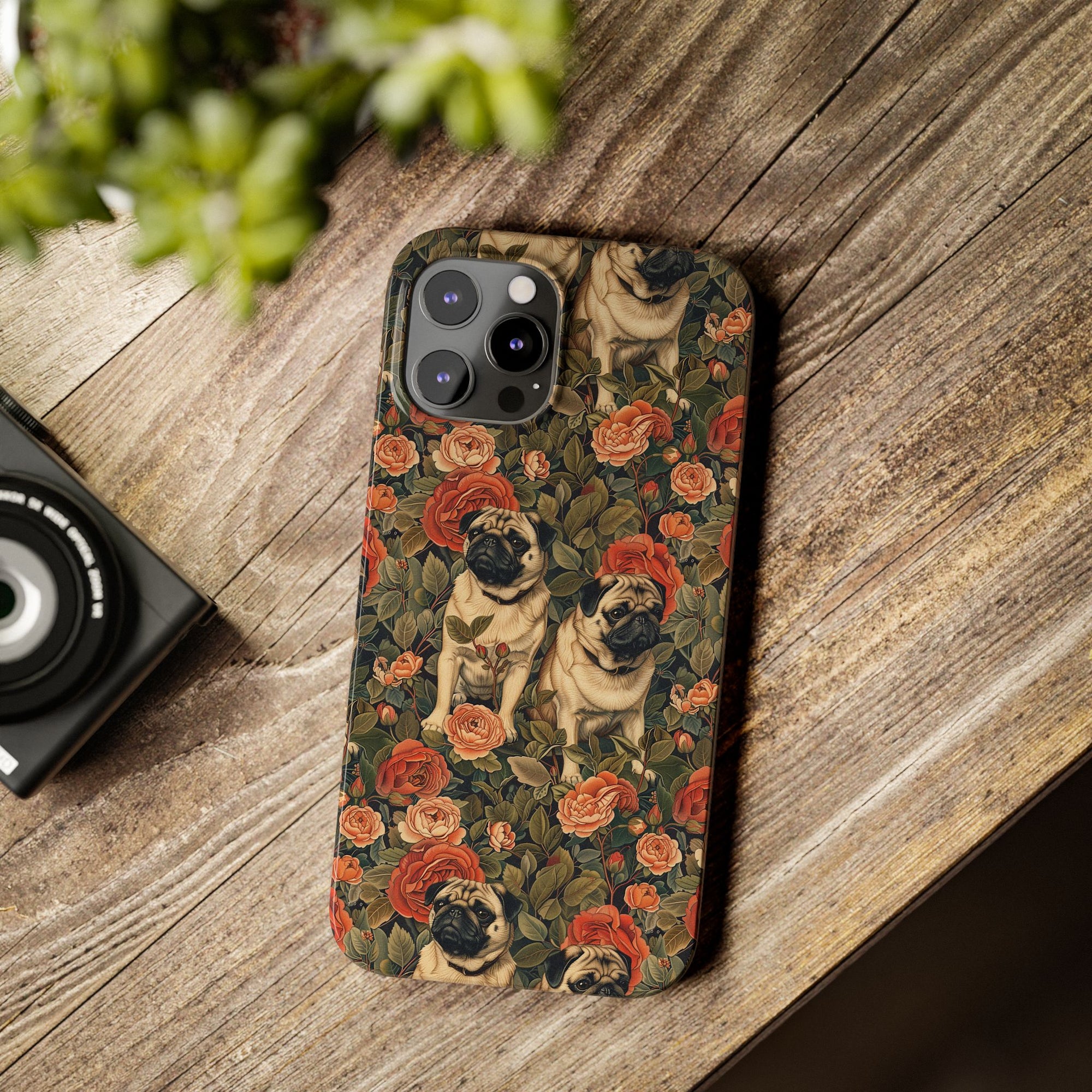 Blooming Pug Paradise Slim Phone Cases