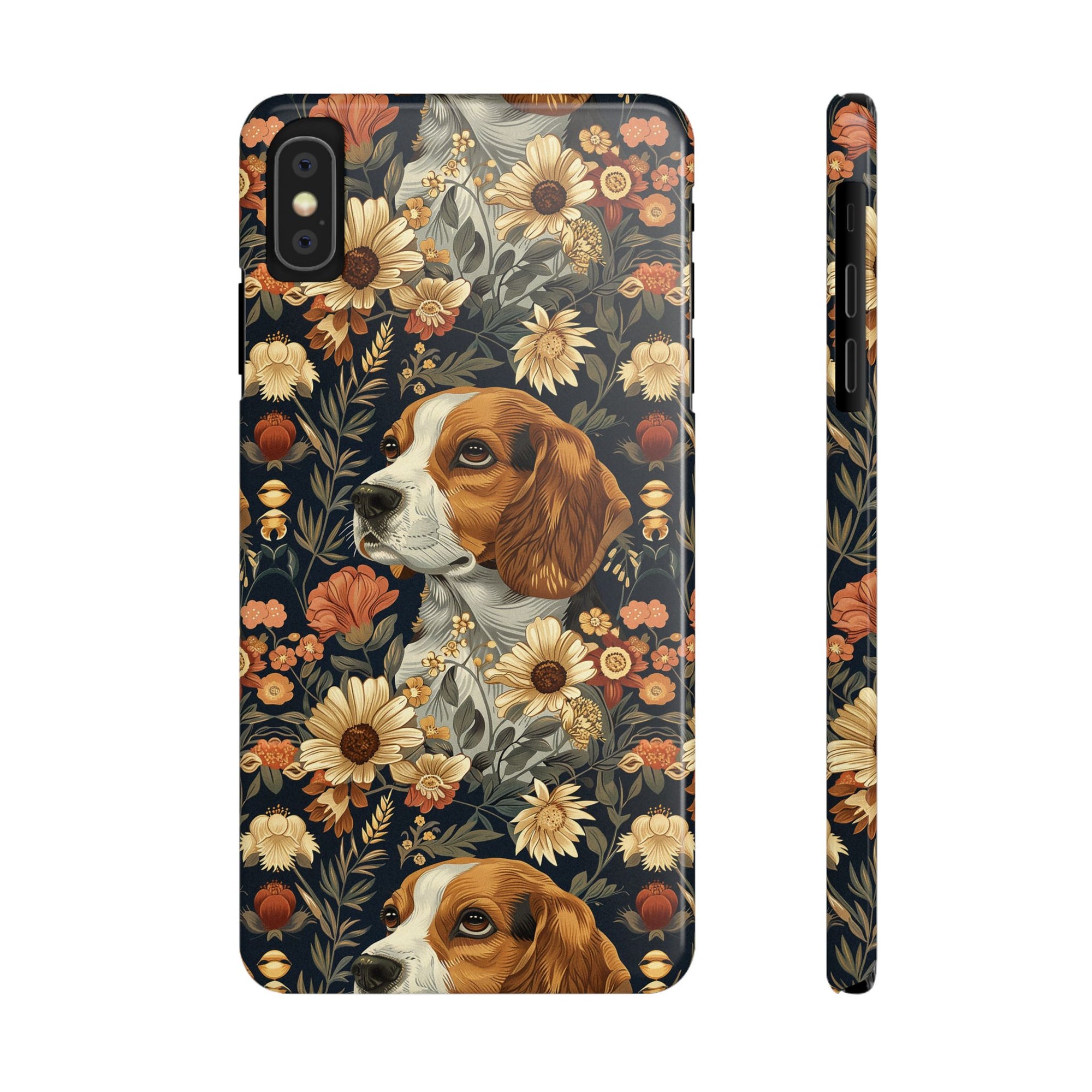 Beagle Blossoms Slim Phone Cases