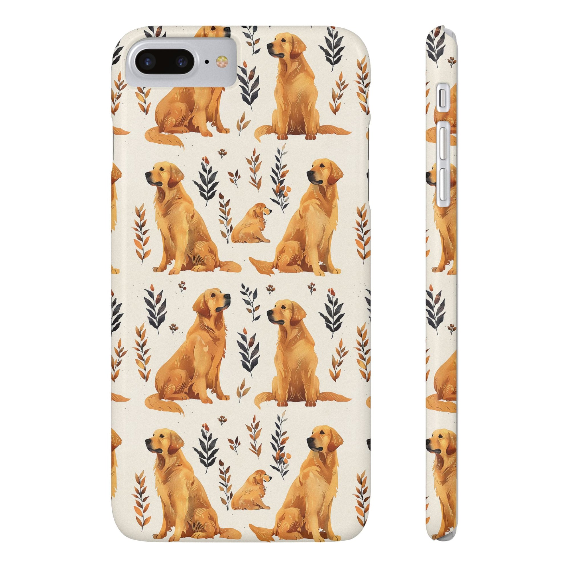 Golden Glamour Paws - Luxe Licks for Regal Retrievers Slim Phone Cases