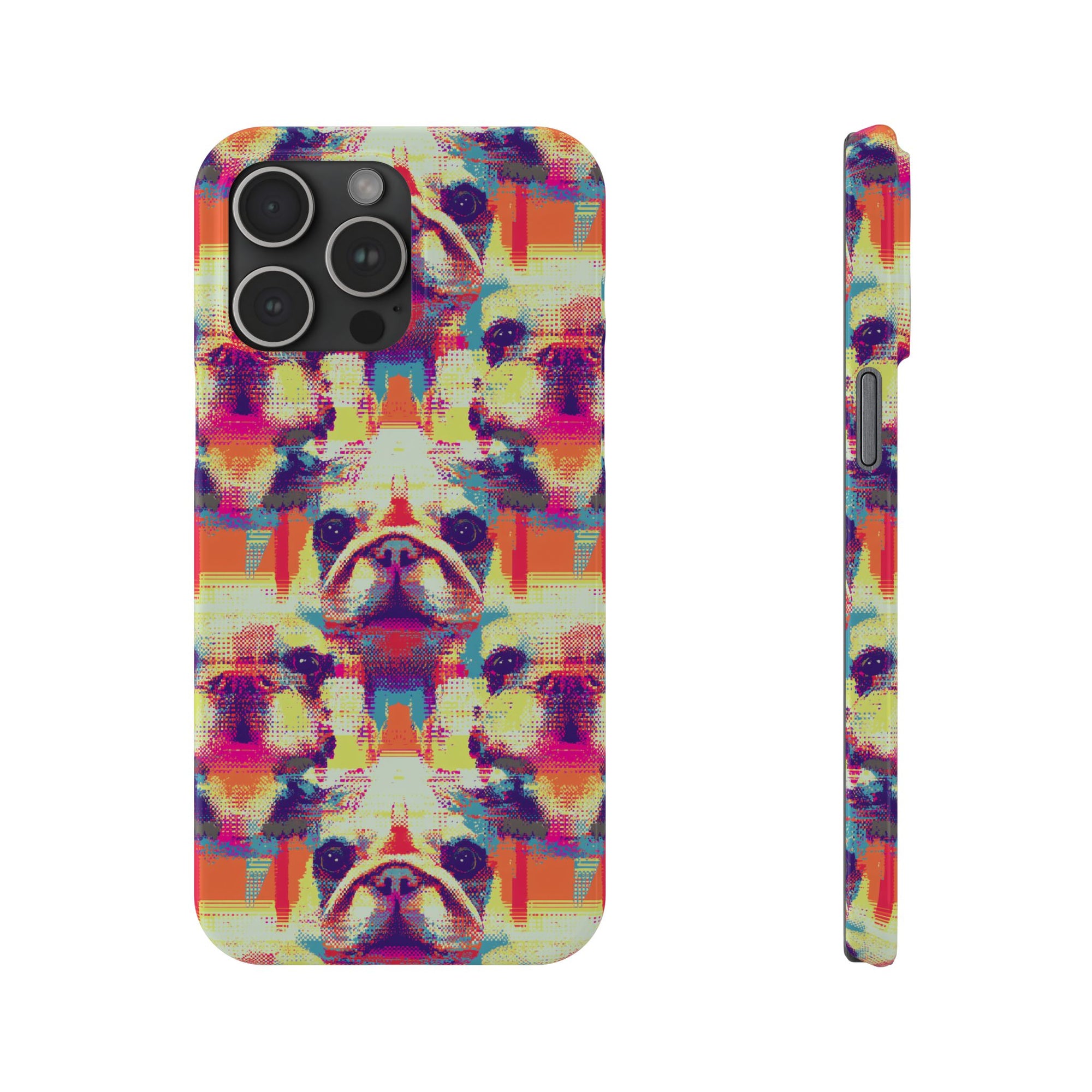 Glitchy Bulldog Blitz Slim Phone Cases