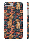 Floral Pawsome Dachsund Delight Slim Phone Cases