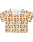 Golden Glamour Paws - Luxe Licks for Regal Retrievers Crop Tee