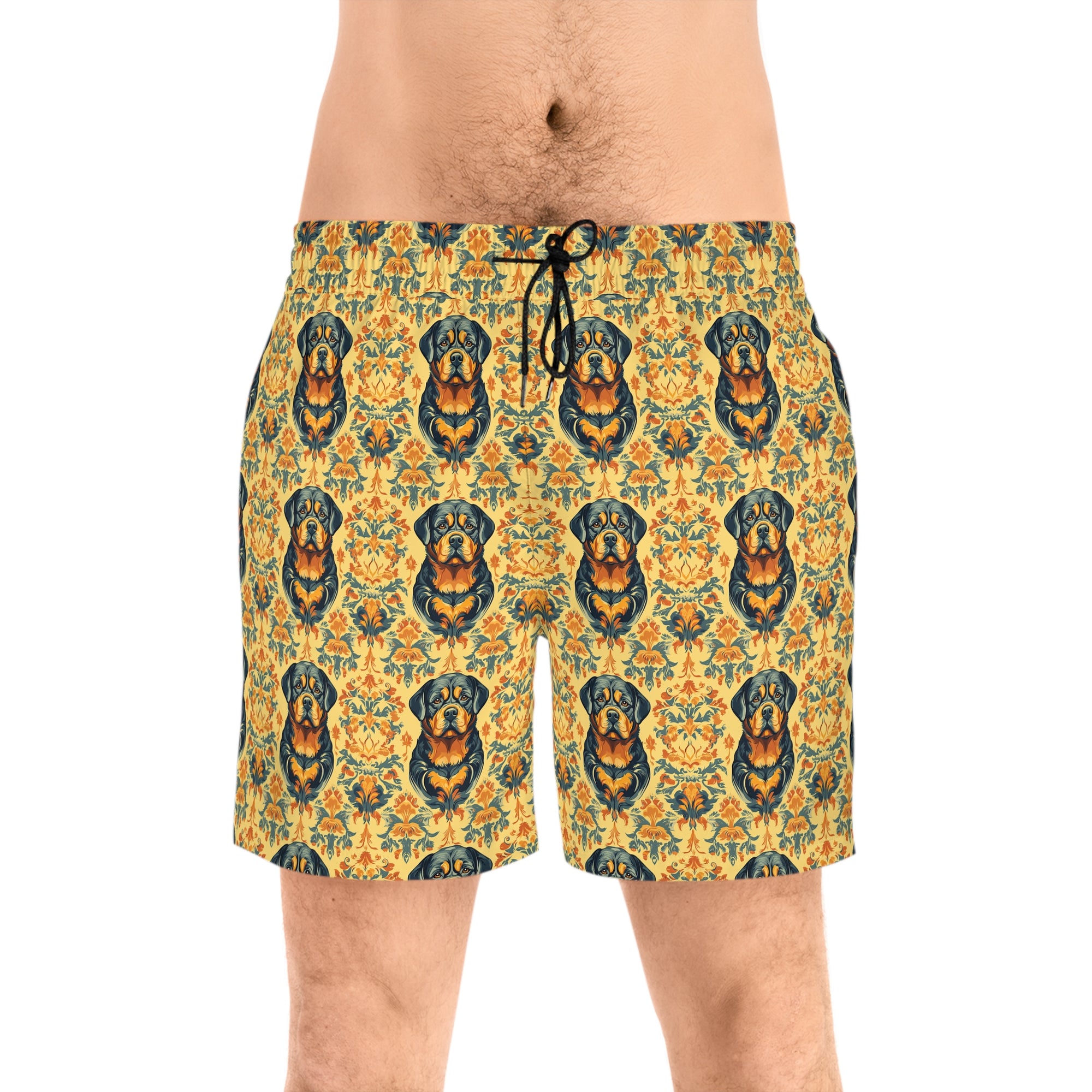 Royal Rottie Regalia Men&#39;s Mid-Length Swim Shorts