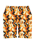 Golden Woof Abstract Glamour High Waisted Yoga Shorts