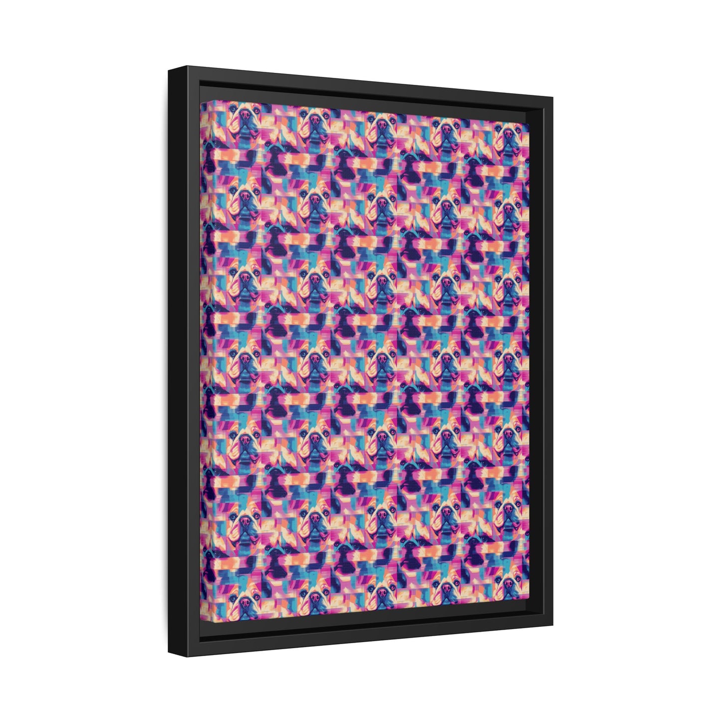 Dazzling Bulldog Chic Matte Canvas, Framed