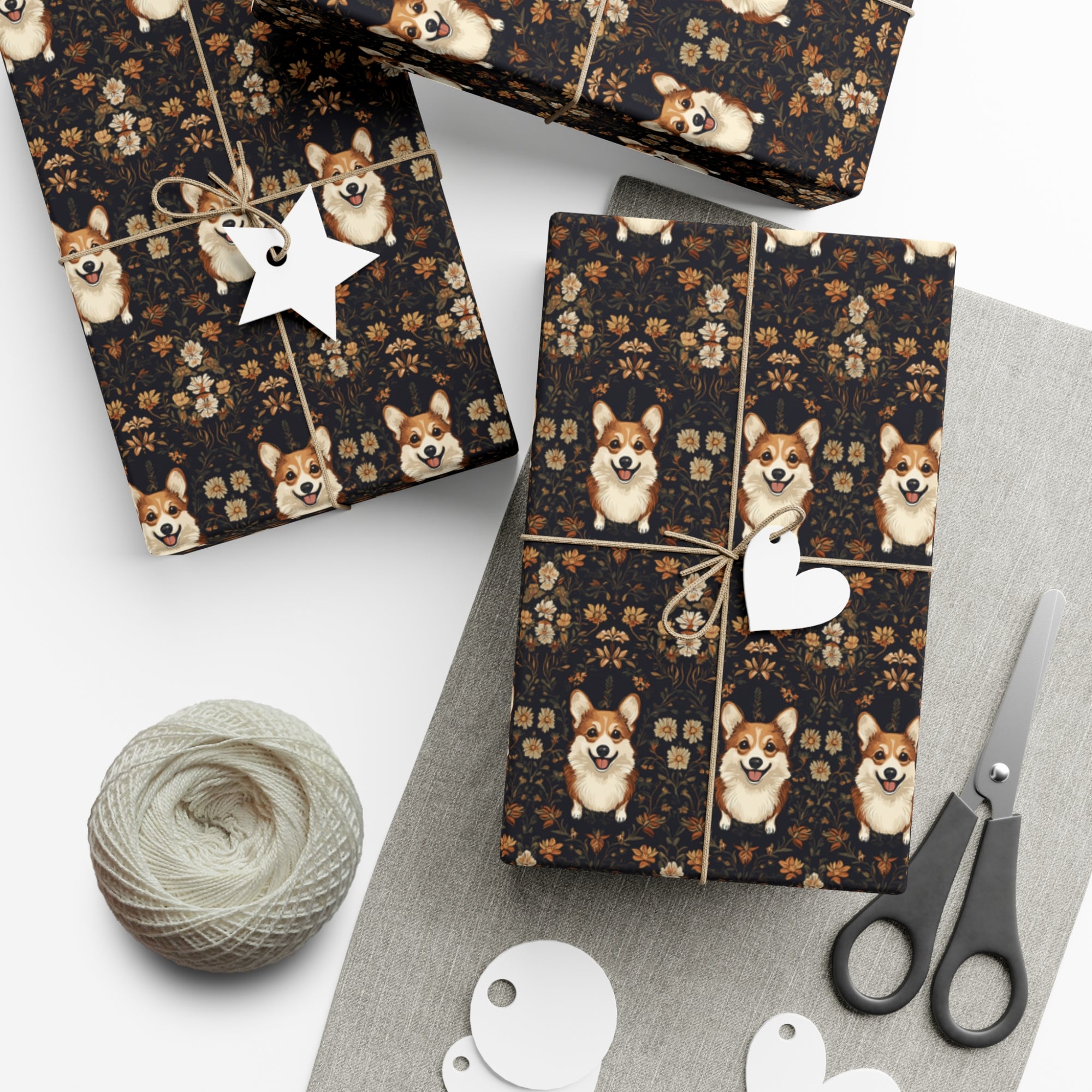 Nighttime Corgi Glow Stride Gift Wrap Papers