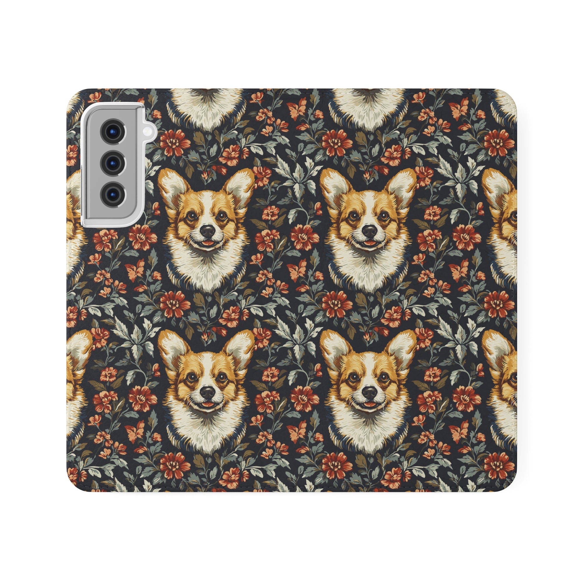 Floofy Corgi Blossom Blast Flip Cases