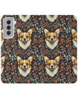 Floofy Corgi Blossom Blast Flip Cases