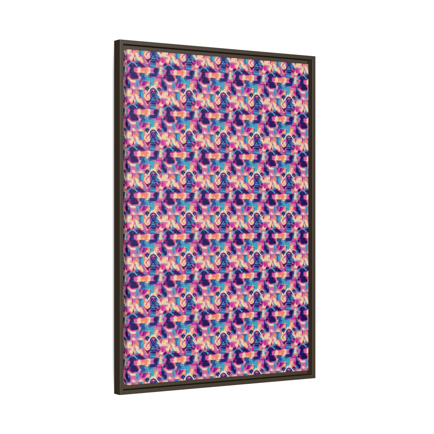 Dazzling Bulldog Chic Matte Canvas, Framed