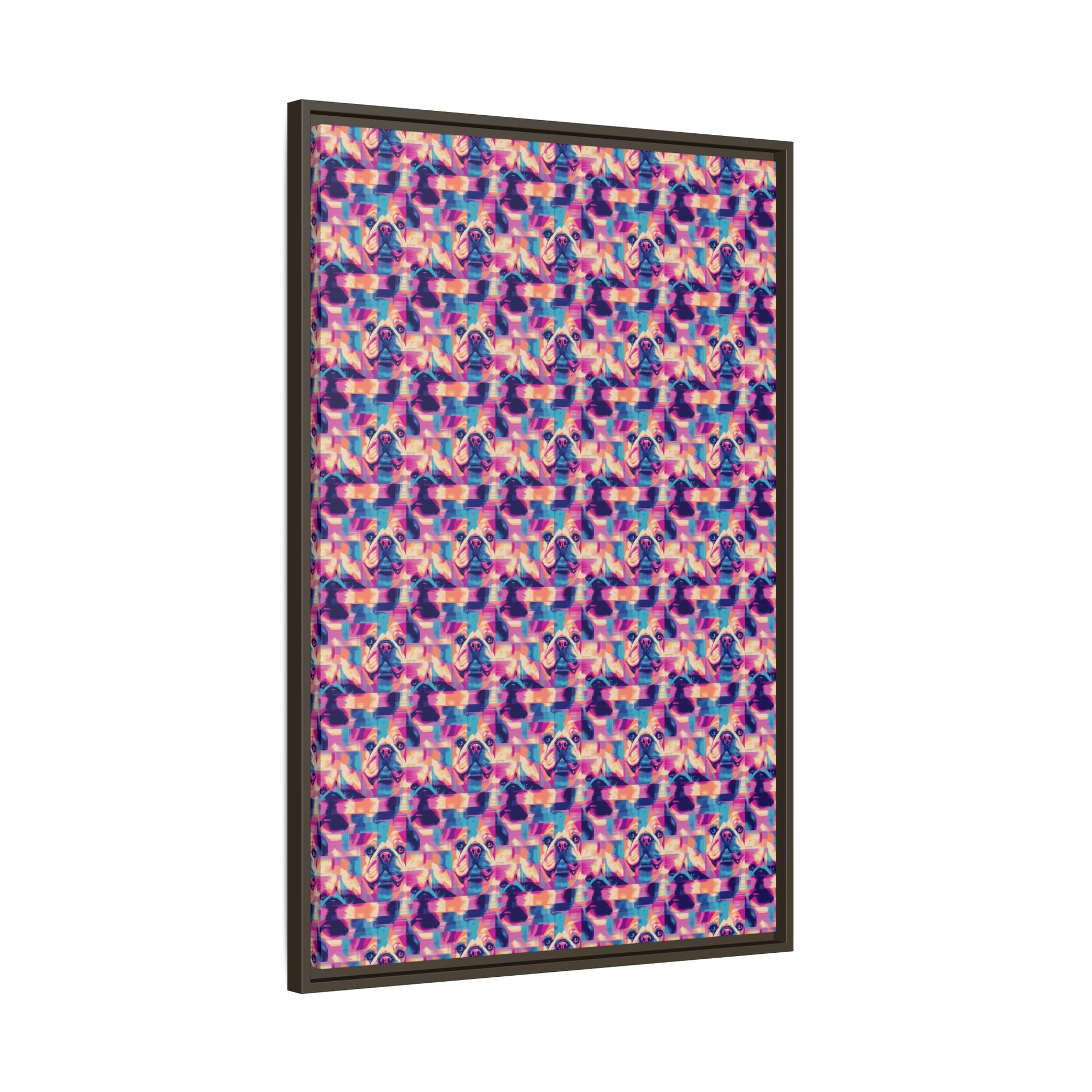 Dazzling Bulldog Chic Matte Canvas, Framed