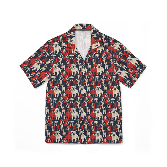 Bulldoggy Bliss Chomper Men's Hawaiian Camp Shirt