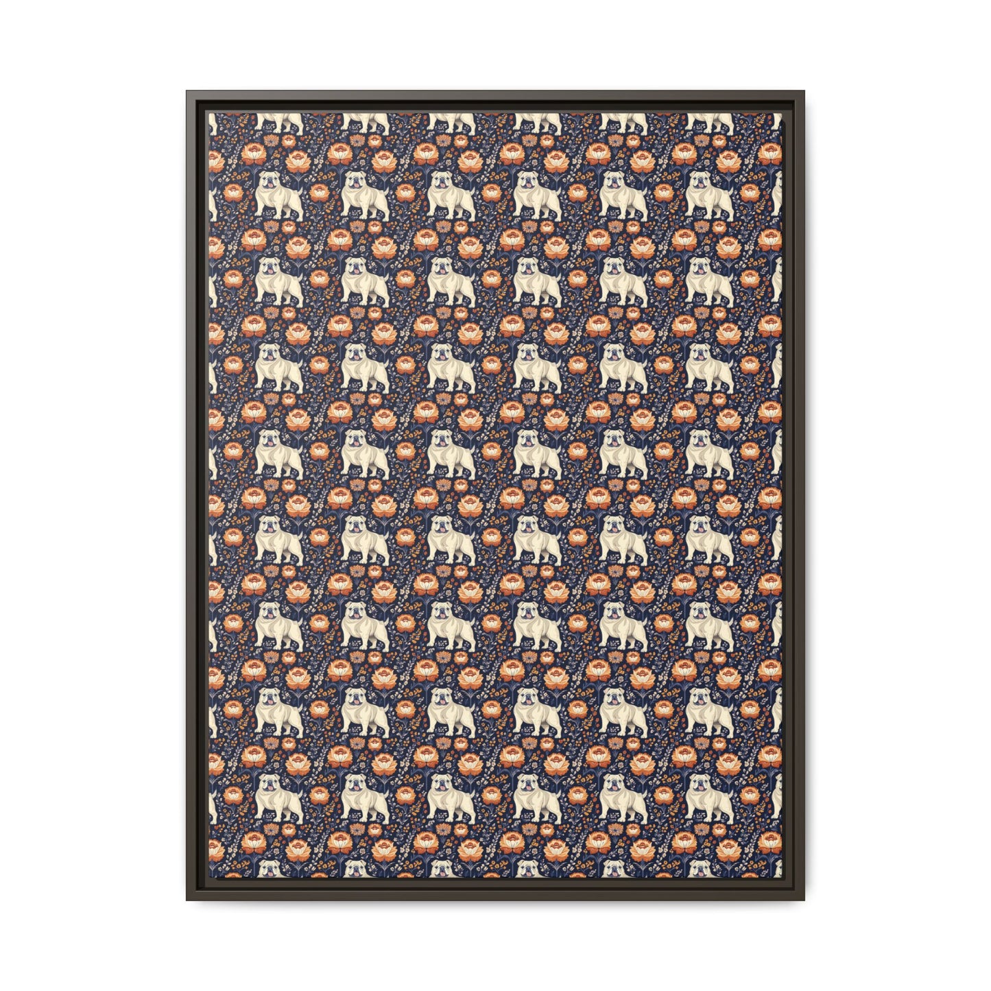 Bulldog Blossom Bonanza Matte Canvas, Framed