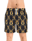 Majestic Hound Couture: German Shepherd LuxeBlend Men's Mid-Length Swim Shorts