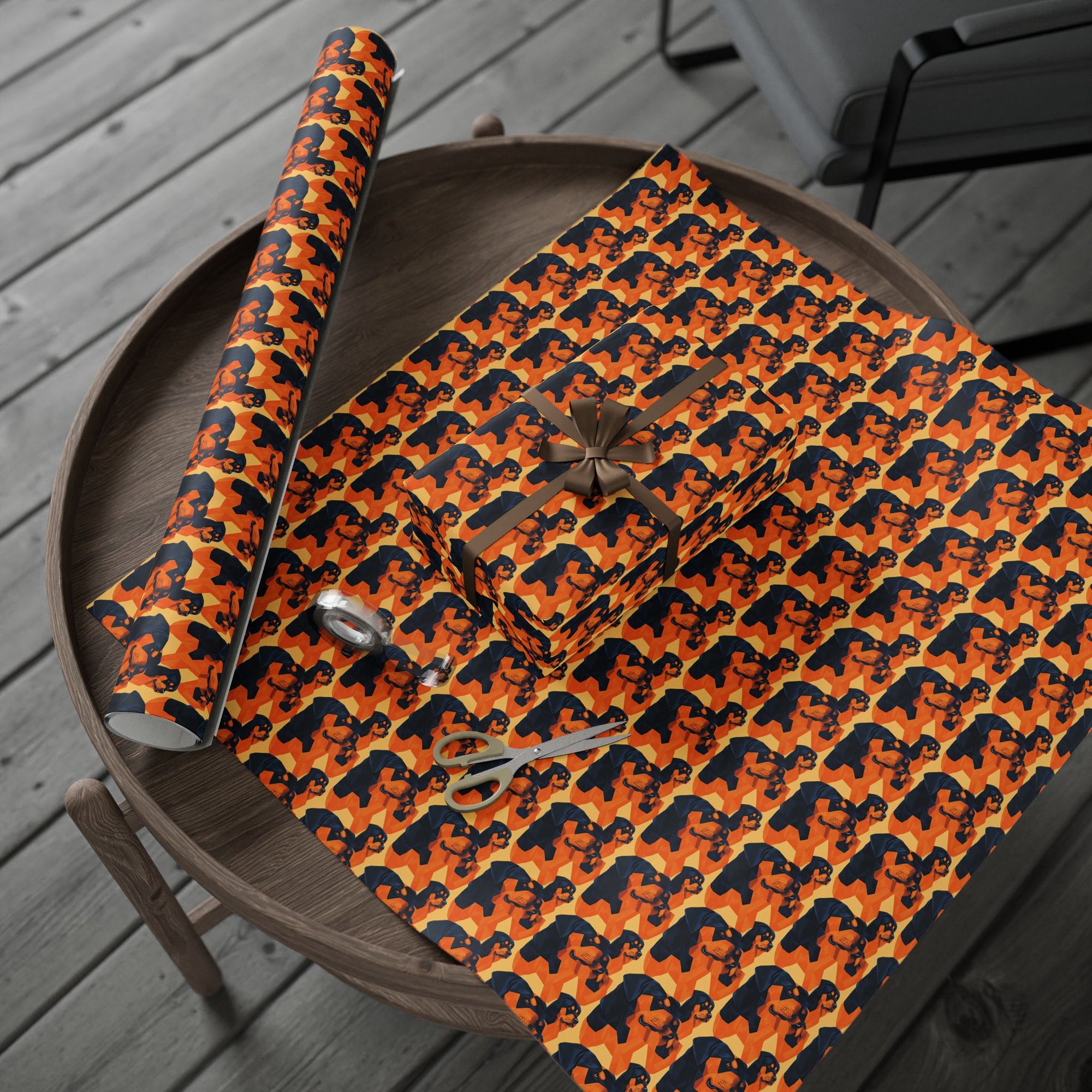 Rottweiler Chic Pawsitivity Wrapping Paper