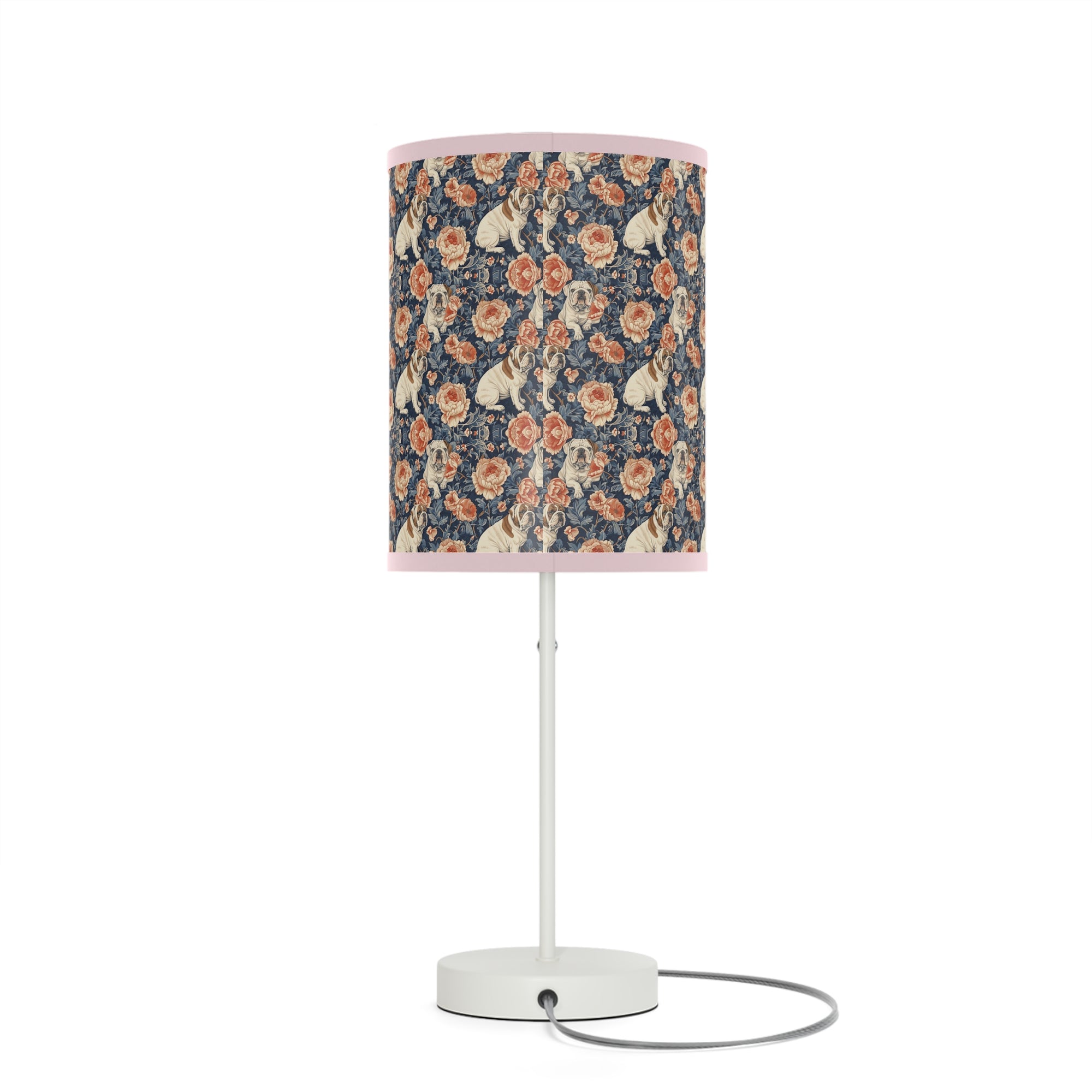 Blooming Bulldog Beauty Lamp on a Stand