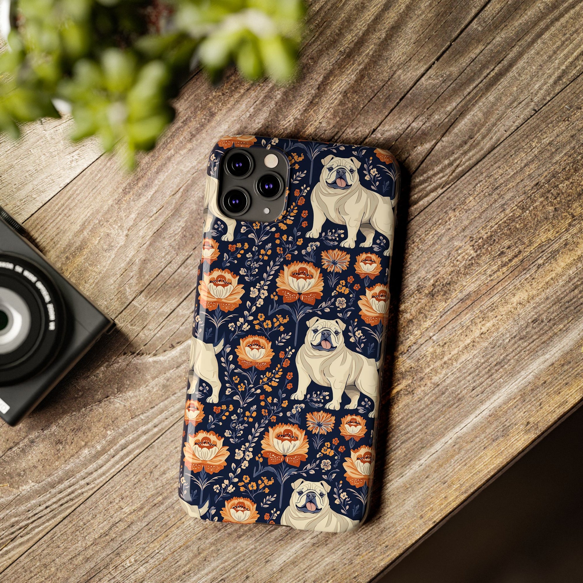 Bulldog Blossom Bonanza Slim Phone Cases