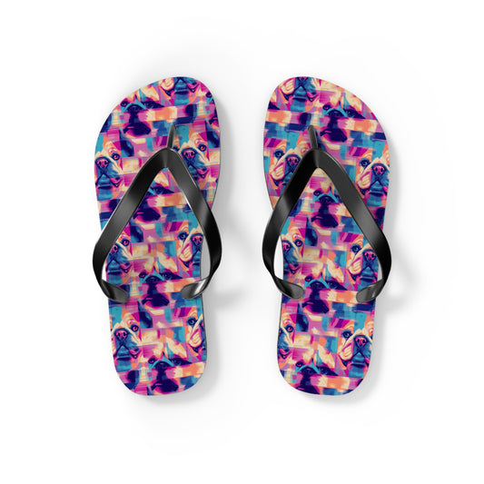 Dazzling Bulldog Chic Flip Flops