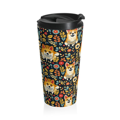 Corgi Rainbow Vine Dream Stainless Steel Travel Mug