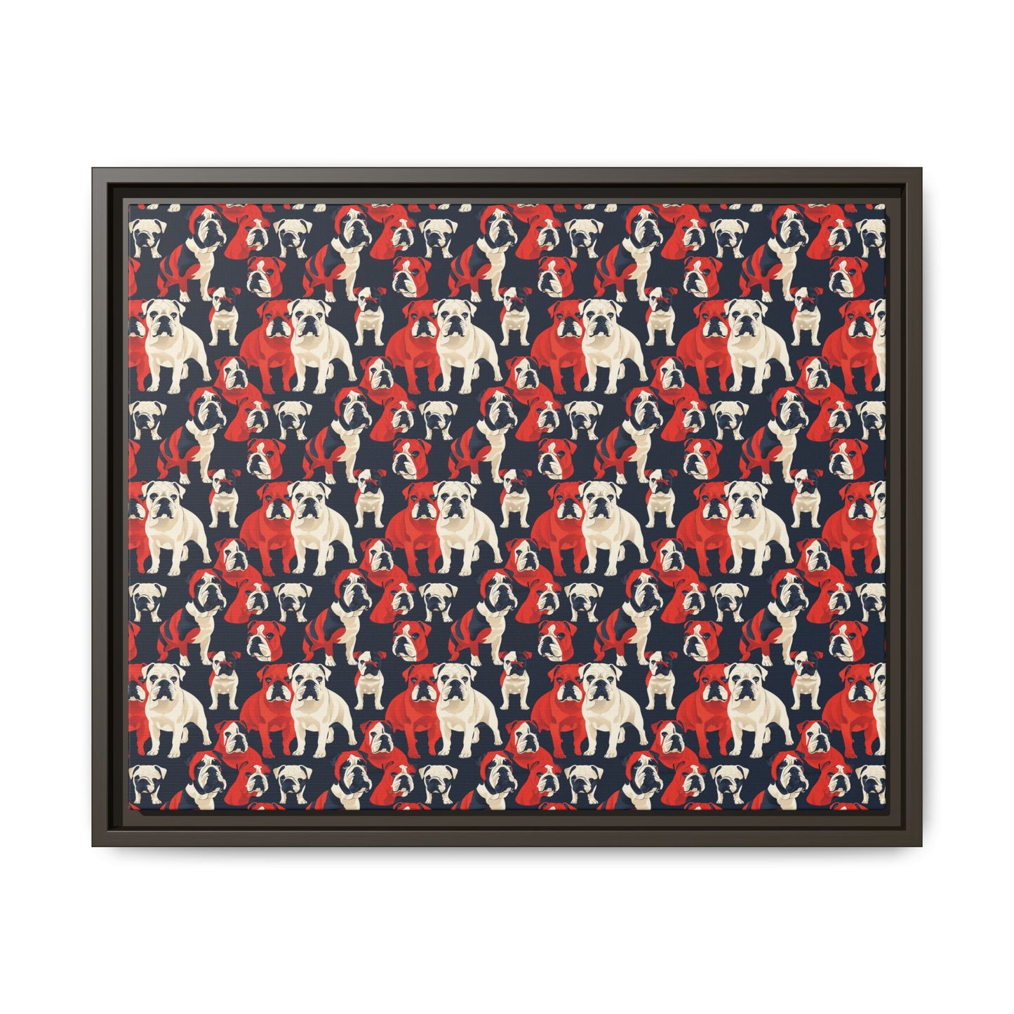 Bulldoggy Bliss Chomper Matte Canvas, Framed