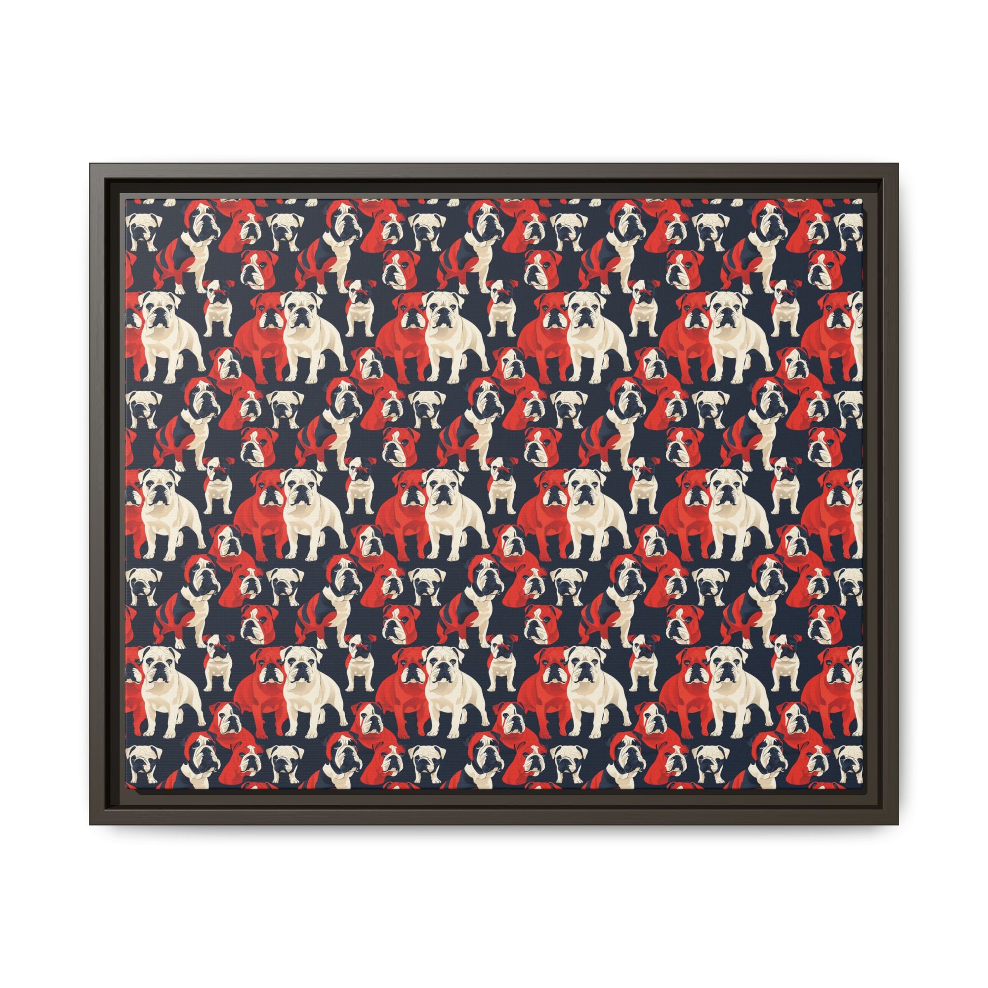 Bulldoggy Bliss Chomper Matte Canvas, Framed