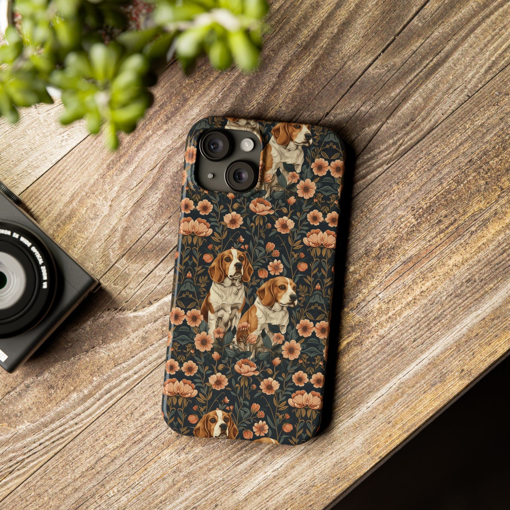 Beagle Blossom Bonanza Slim Phone Cases