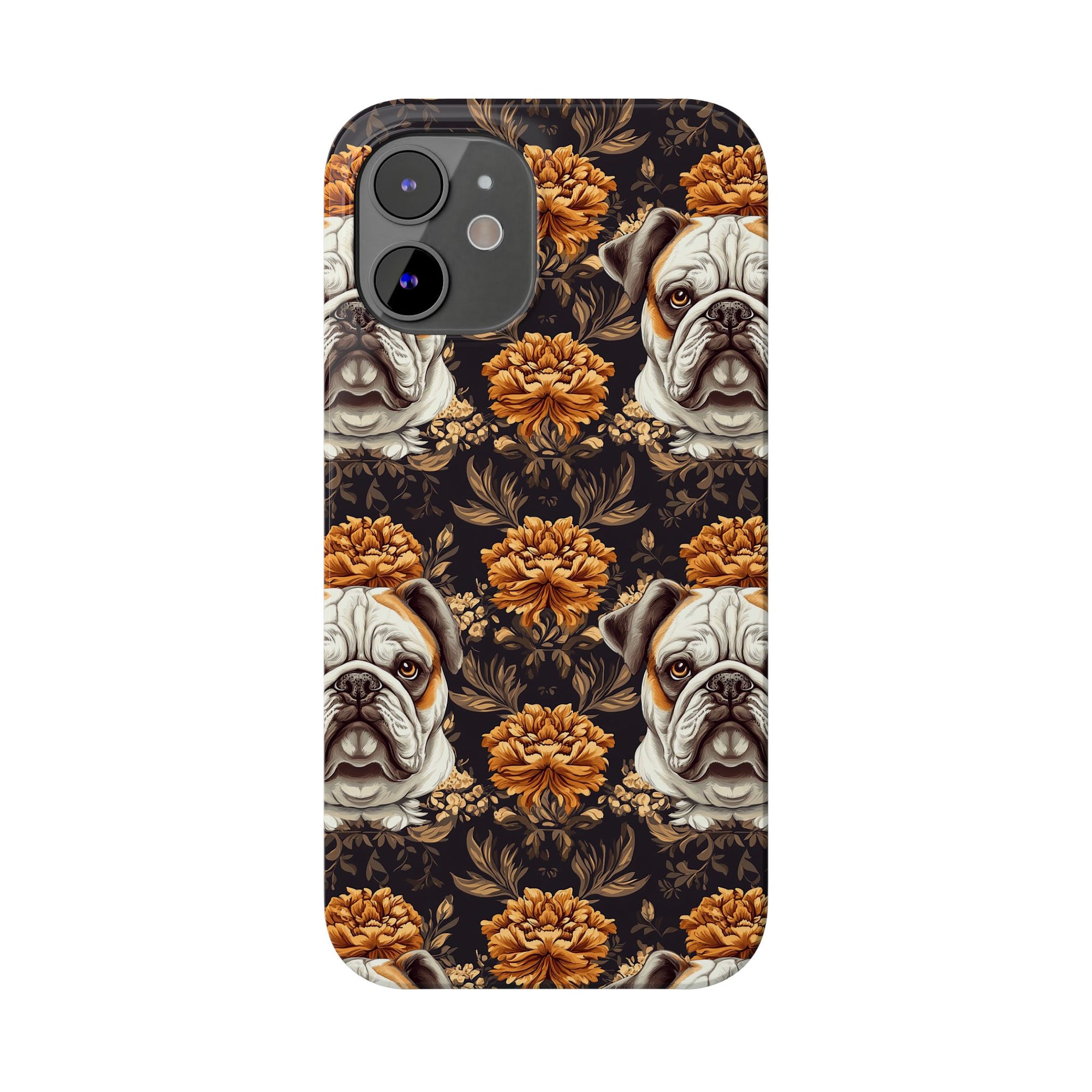 Bloomingly Bulldogistic Bouquet Slim Phone Cases