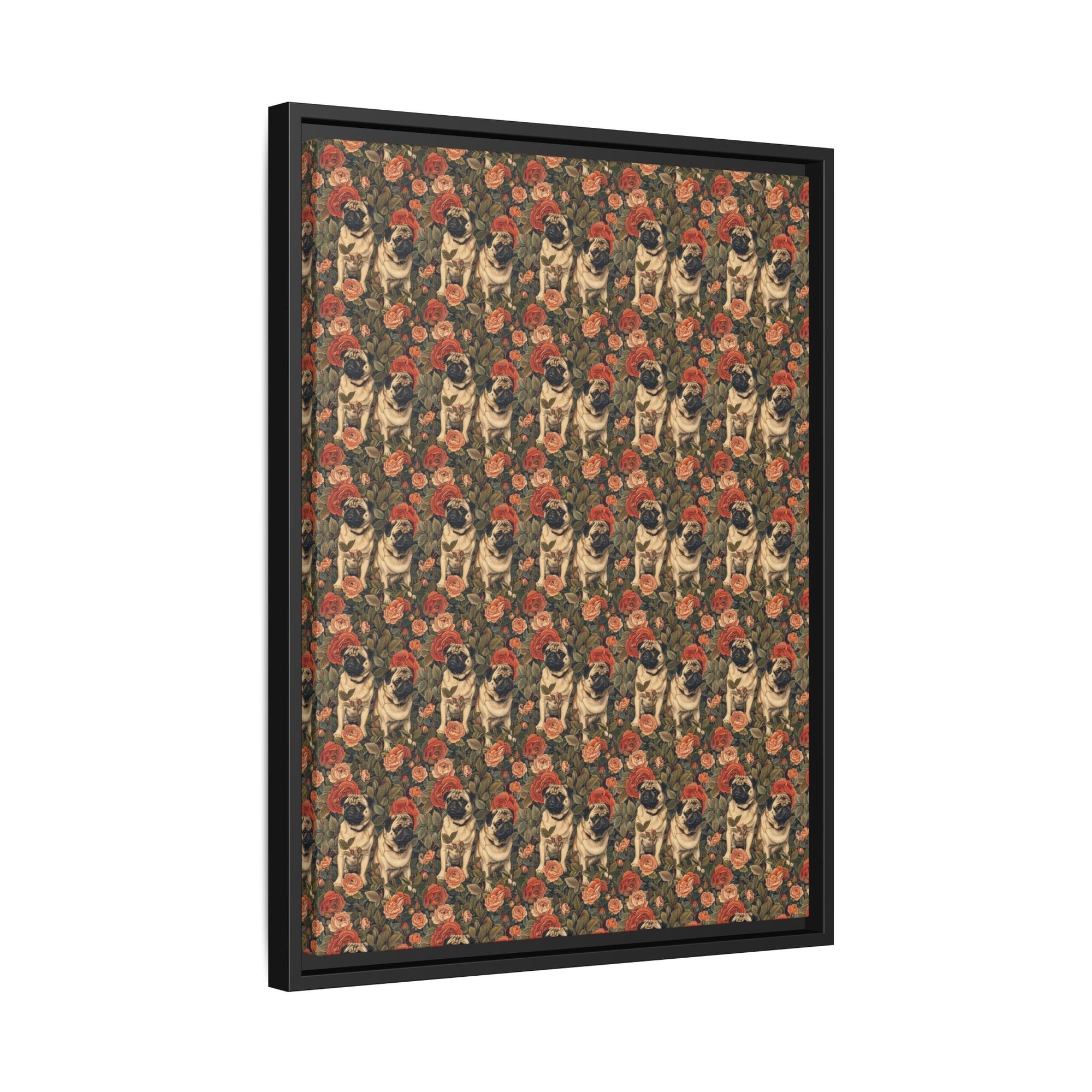 Blooming Pug Paradise Matte Canvas, Framed