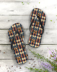 Pawsome Rottweiler Royalty Plaid Flip Flops