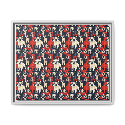 Bulldoggy Bliss Chomper Matte Canvas, Framed