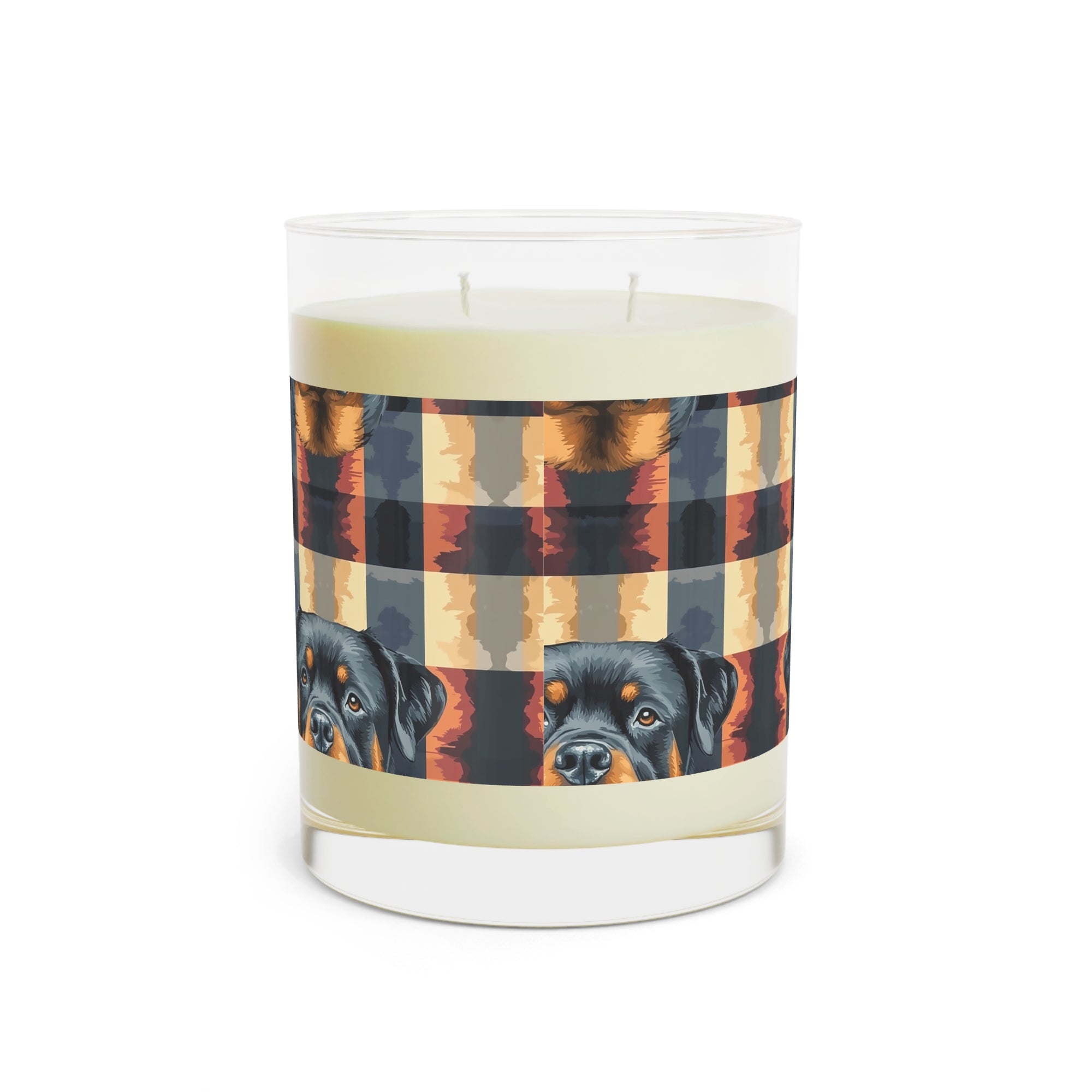 Pawsome Rottweiler Royalty Plaid Scented Candle