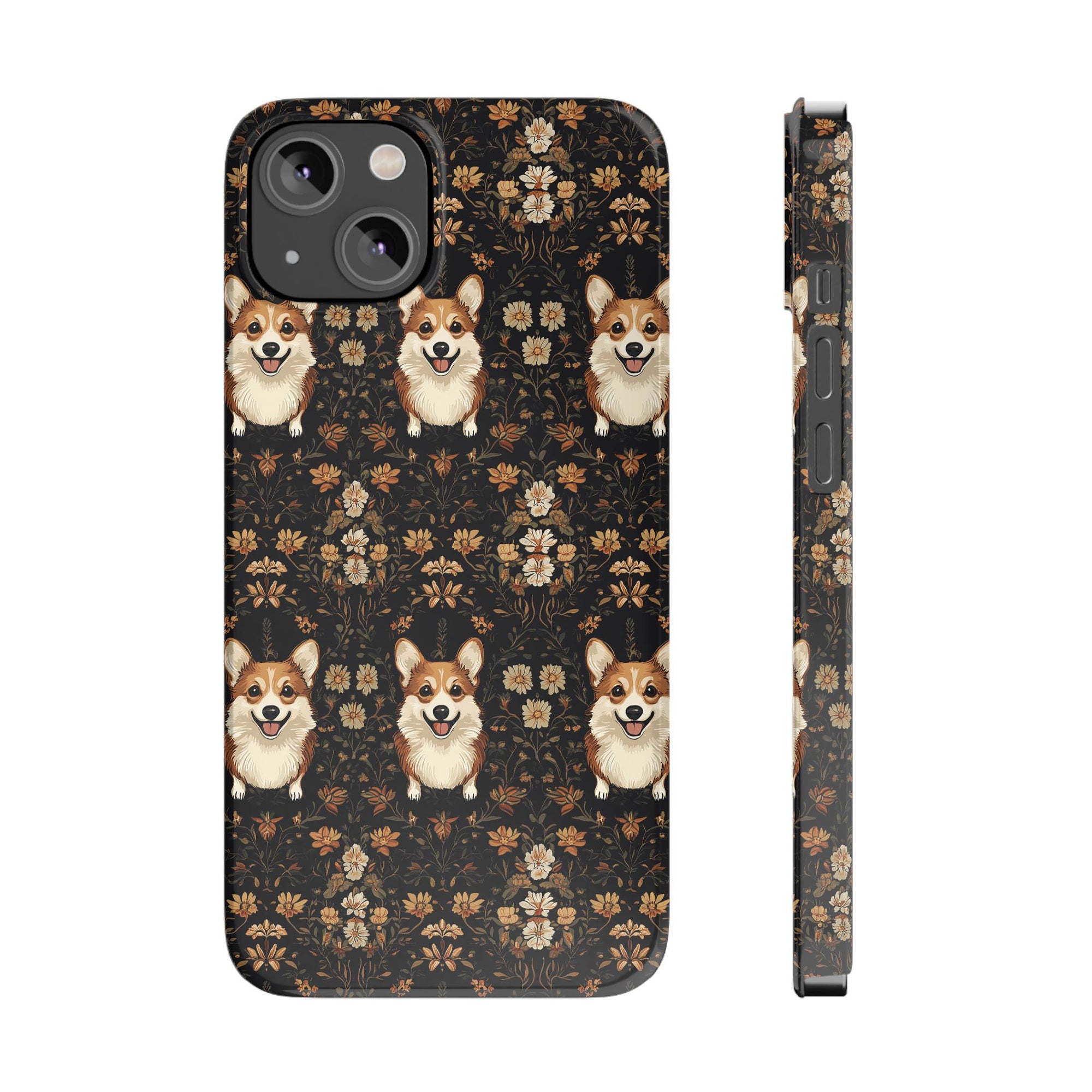 Nighttime Corgi Glow Stride Slim Phone Cases