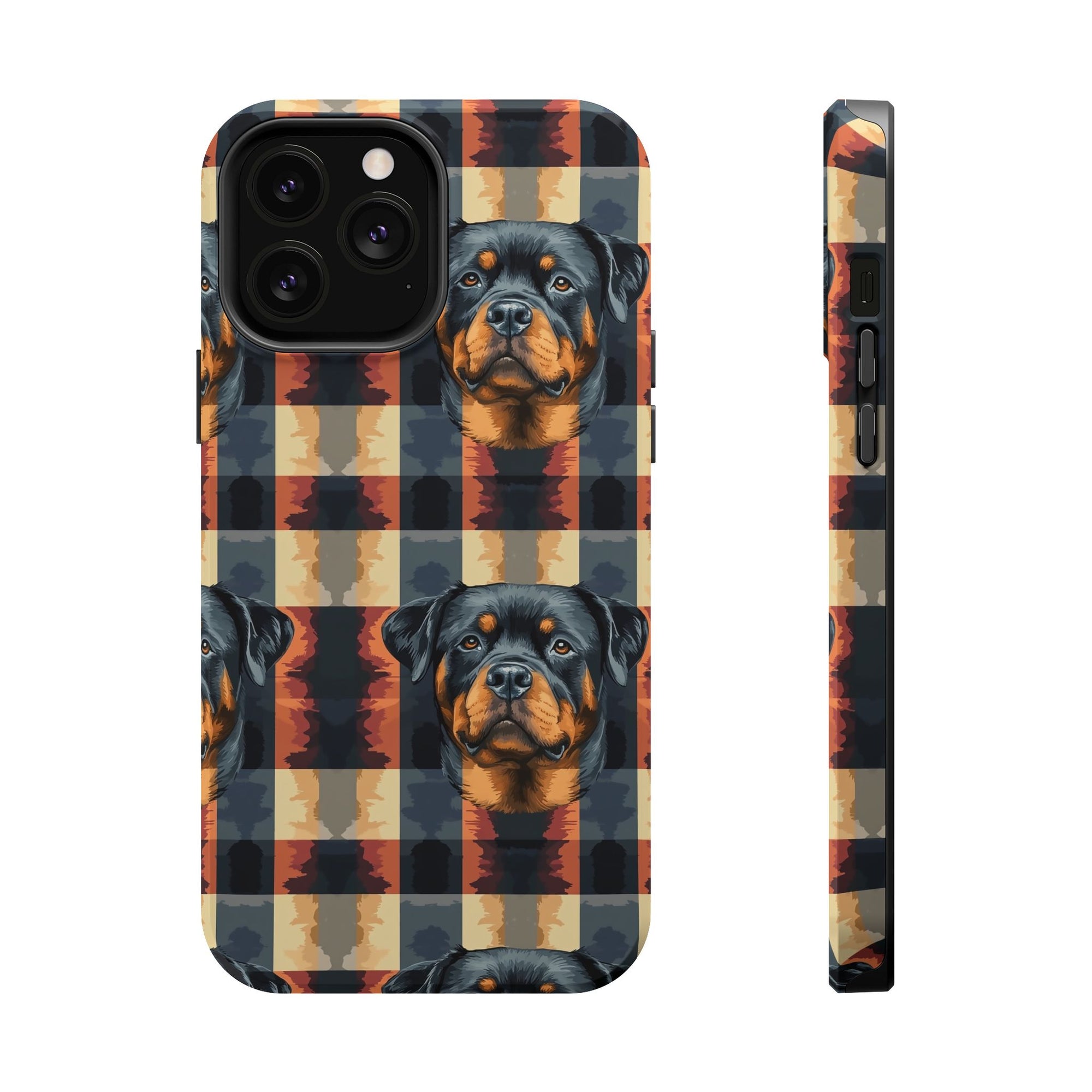 Pawsome Rottweiler Royalty Plaid Magnetic Tough Cases