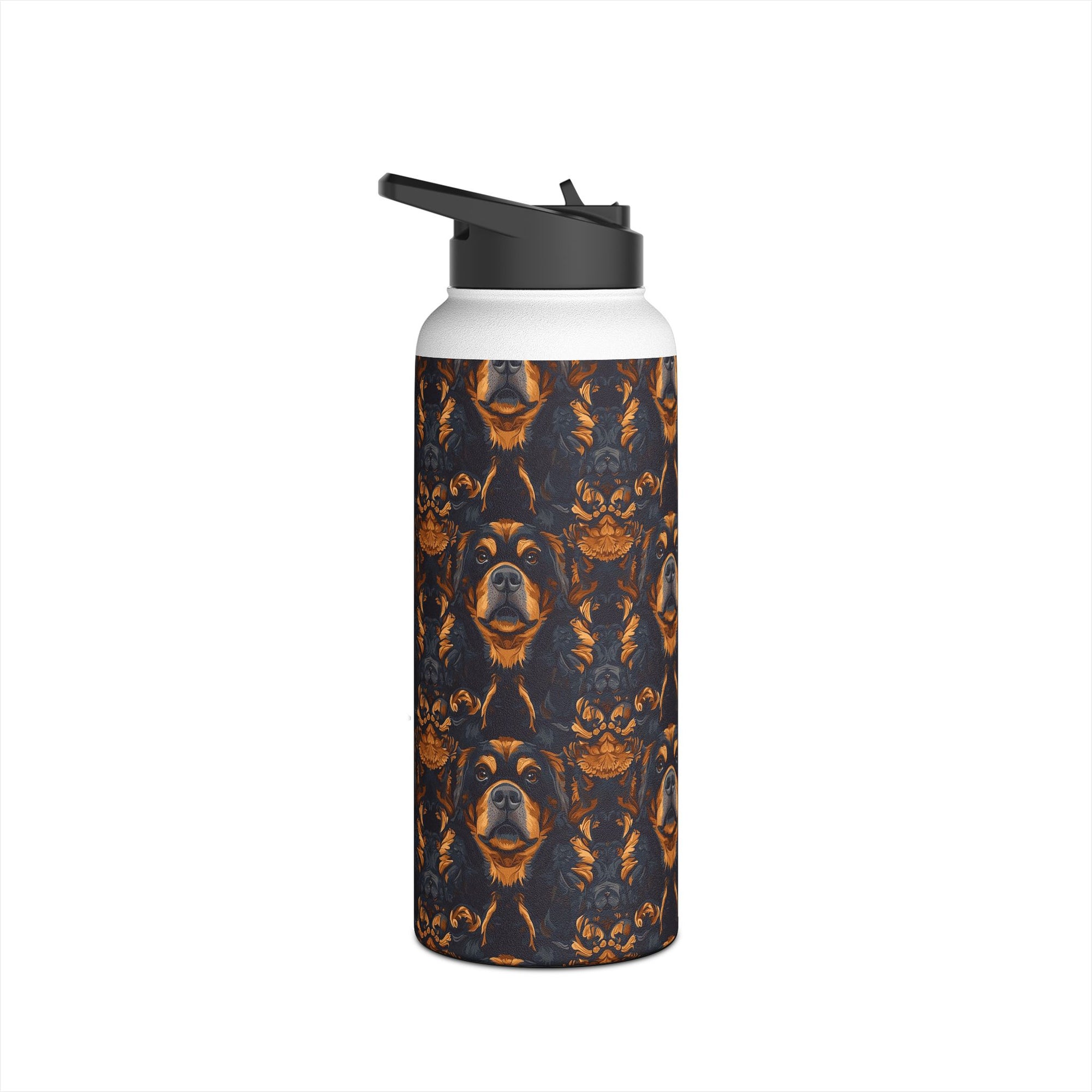 Modern Rottweiler Royalty Stainless Steel Water Bottle