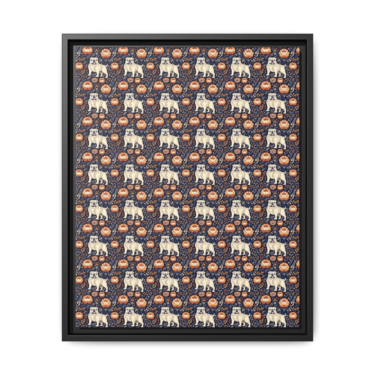 Bulldog Blossom Bonanza Matte Canvas, Framed