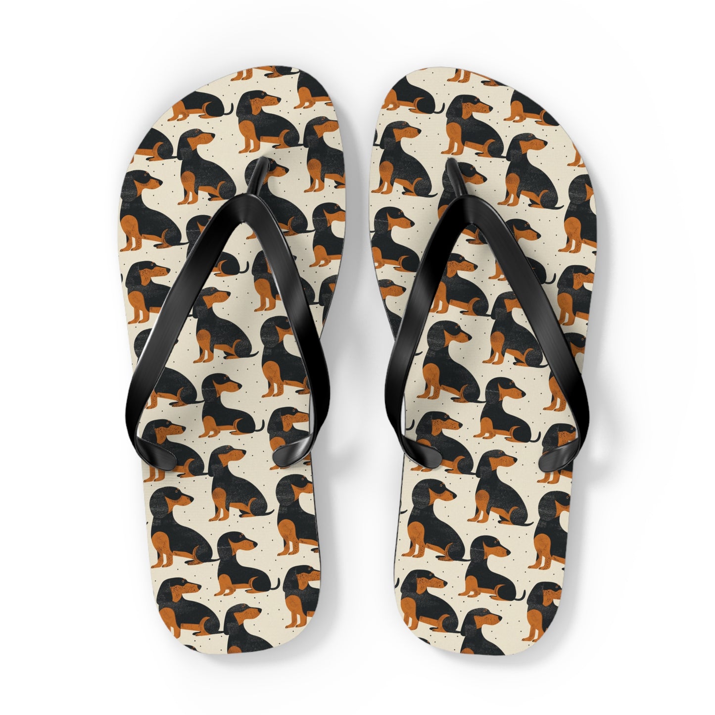 Whimsical Dachsund Dreamcatcher Flip Flops