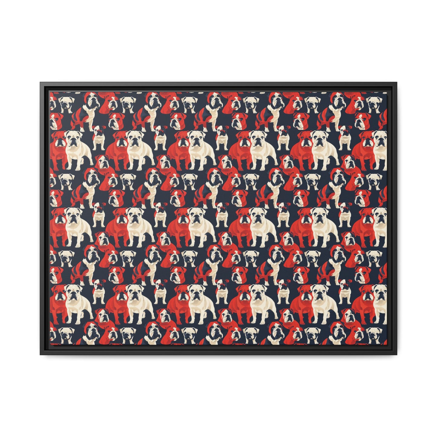 Bulldoggy Bliss Chomper Matte Canvas, Framed