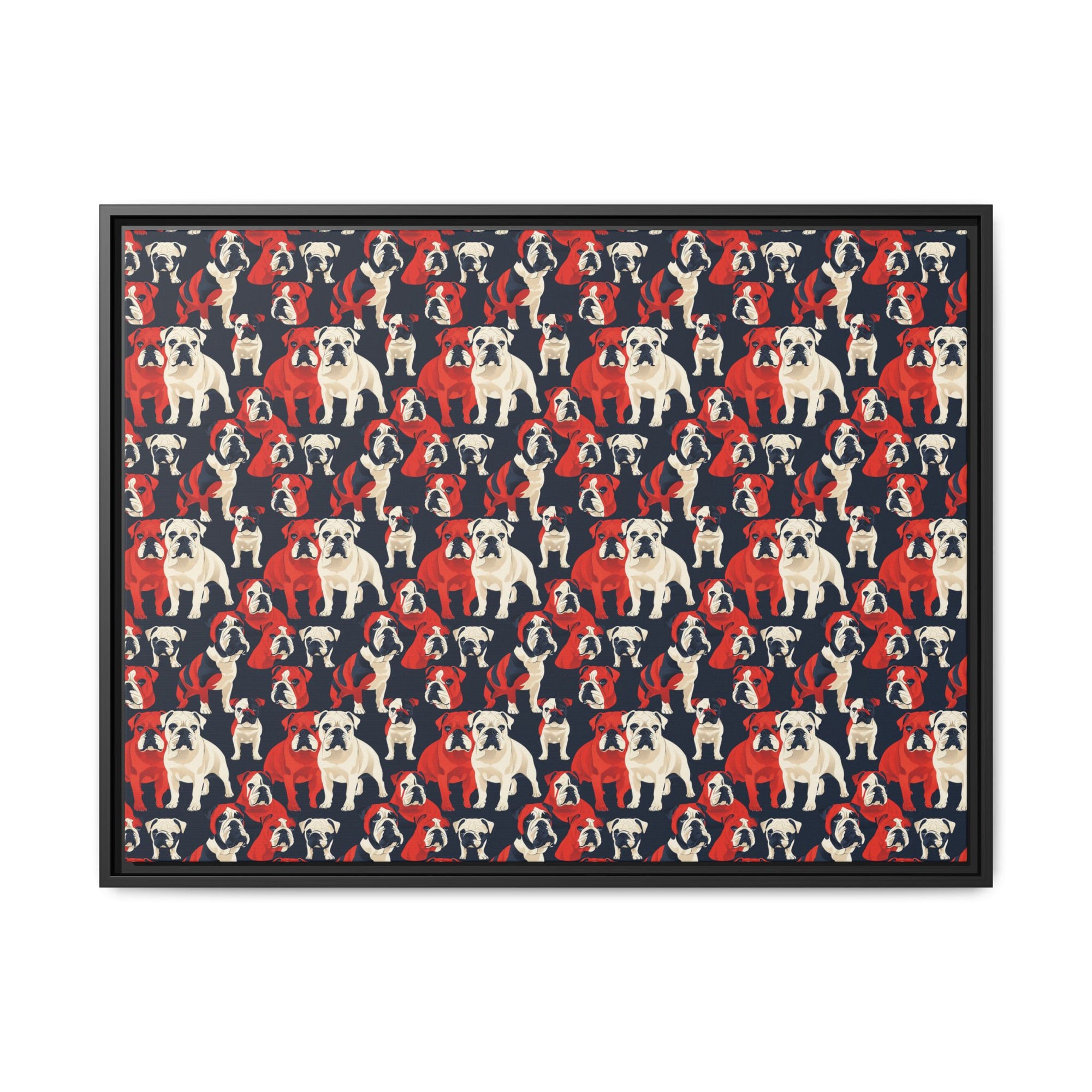 Bulldoggy Bliss Chomper Matte Canvas, Framed