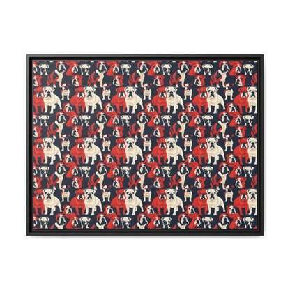 Bulldoggy Bliss Chomper Matte Canvas, Framed