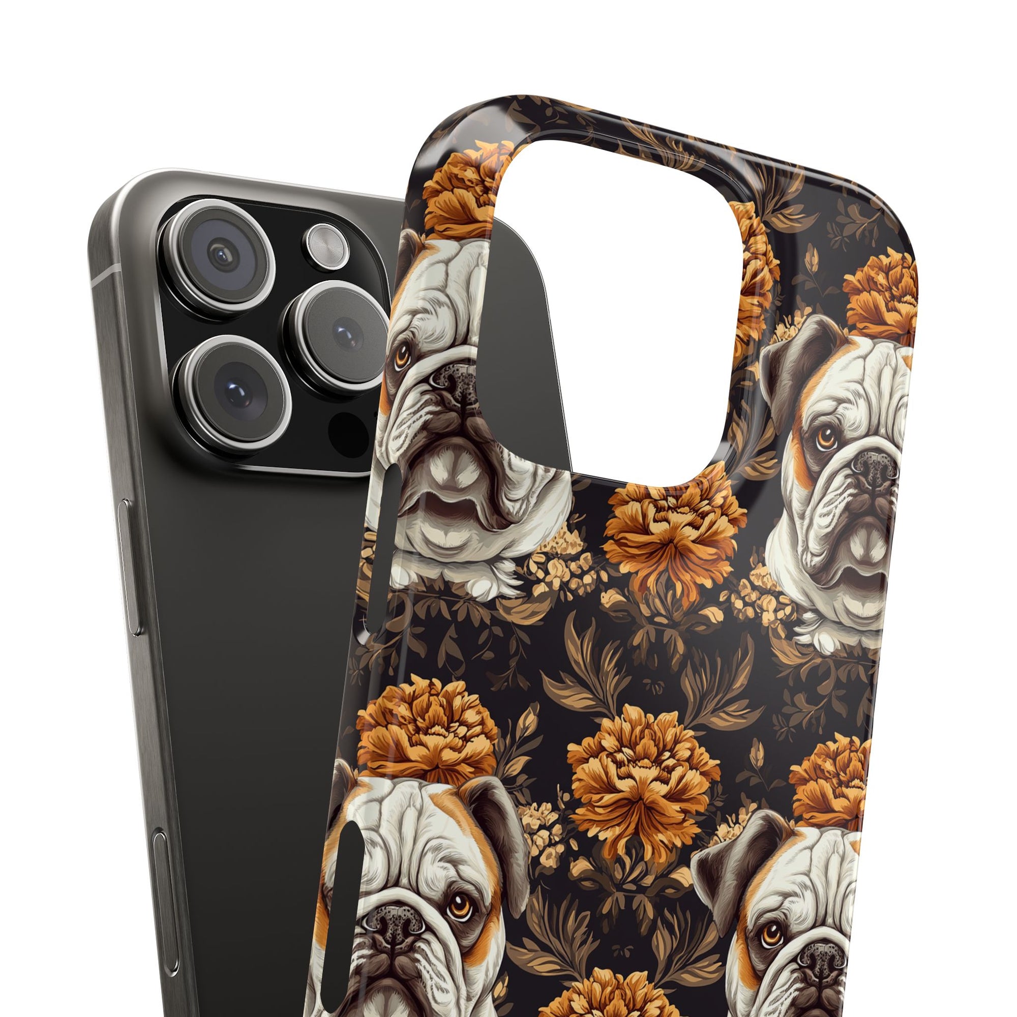 Bloomingly Bulldogistic Bouquet Slim Phone Cases