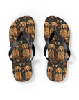 Fanciful Golden Paradise Blossom Flip Flops