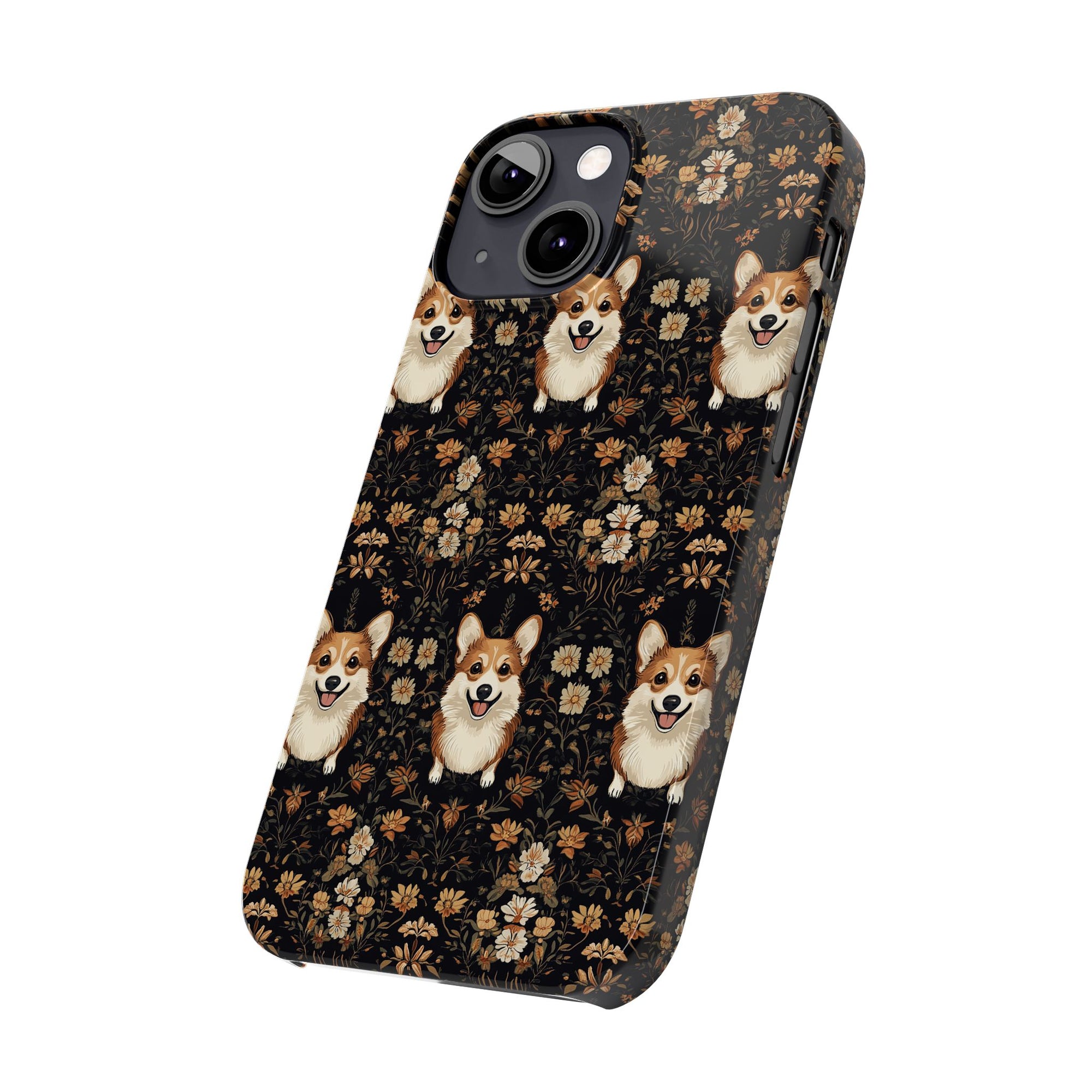 Nighttime Corgi Glow Stride Slim Phone Cases