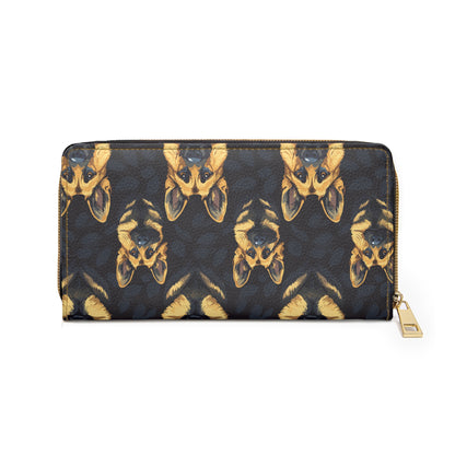 Majestic Hound Couture: German Shepherd LuxeBlend Zipper Wallet