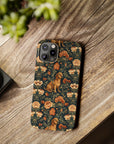 Dazzling Dachsund Blossoms & Foliage Slim Phone Cases