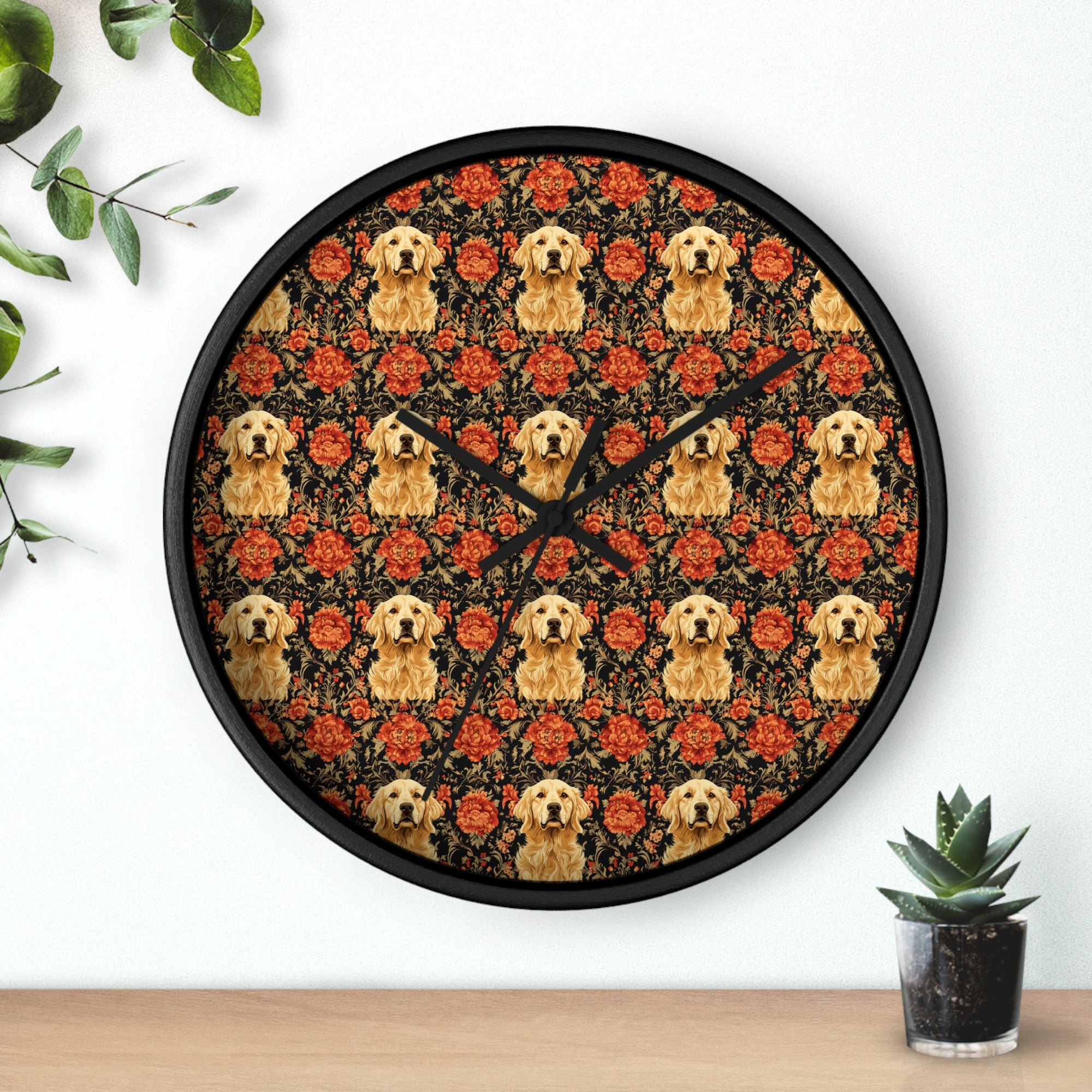 Golden Pawsatronic Tapestry Wall Clock