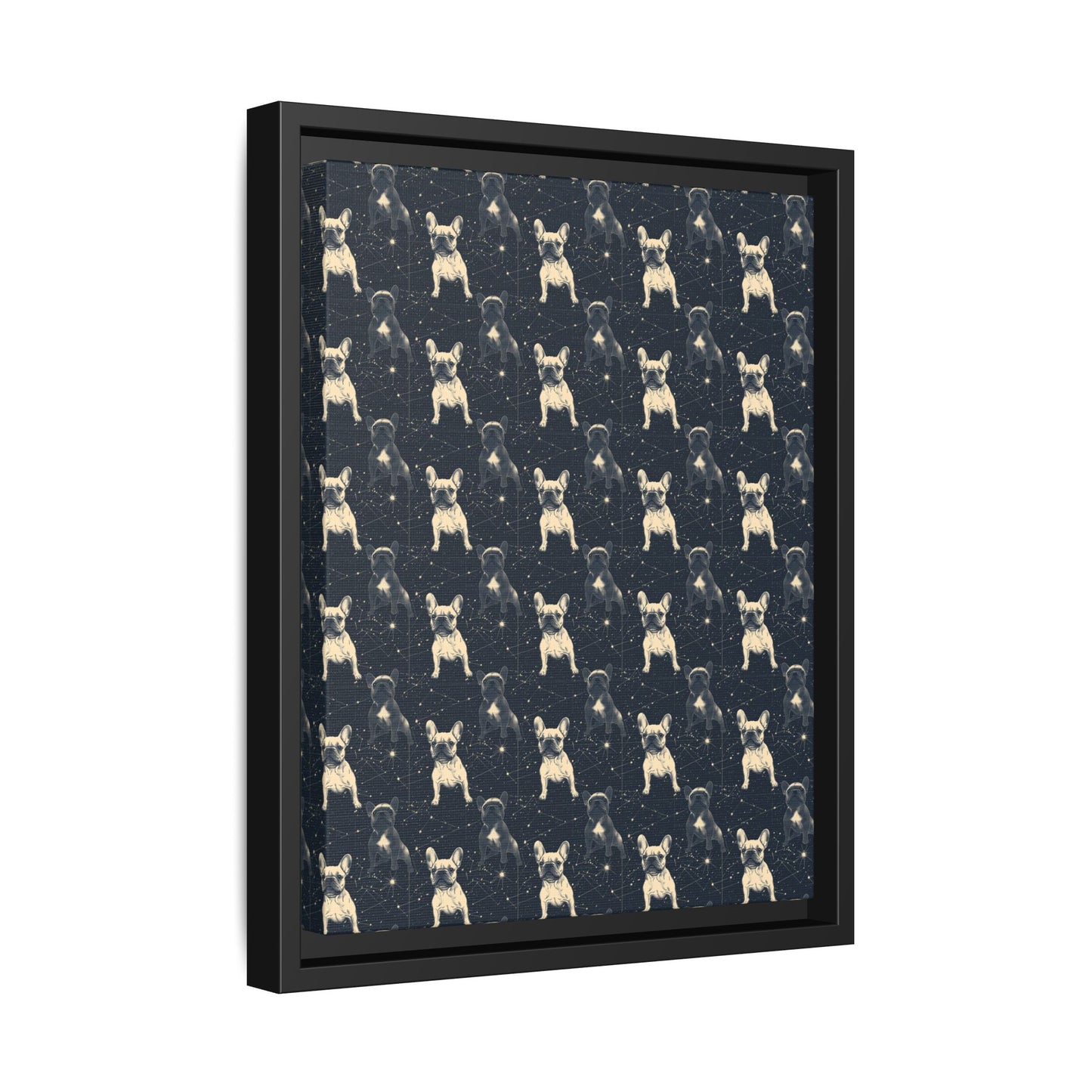 Frenchie Celestial Soar Matte Canvas, Framed