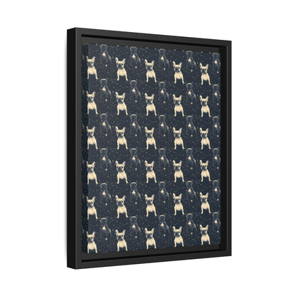 Frenchie Celestial Soar Matte Canvas, Framed