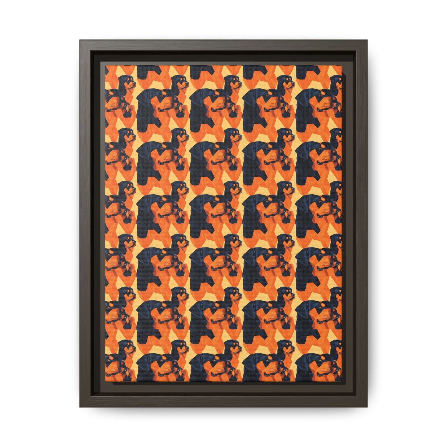 Rottweiler Chic Pawsitivity Matte Canvas, Framed