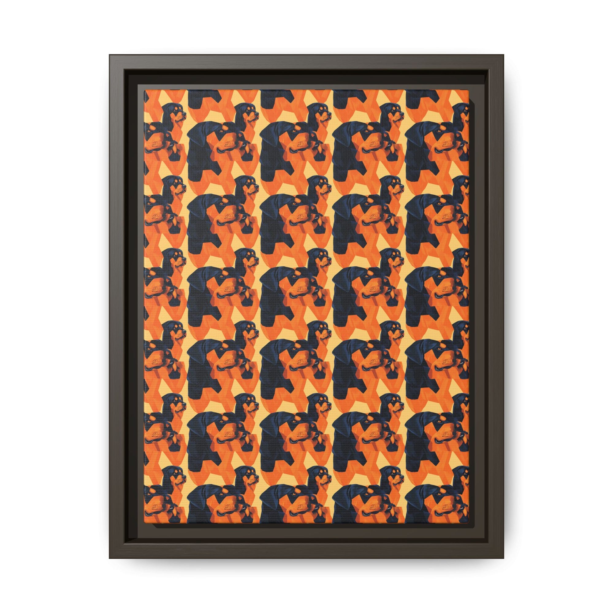 Rottweiler Chic Pawsitivity Matte Canvas, Framed