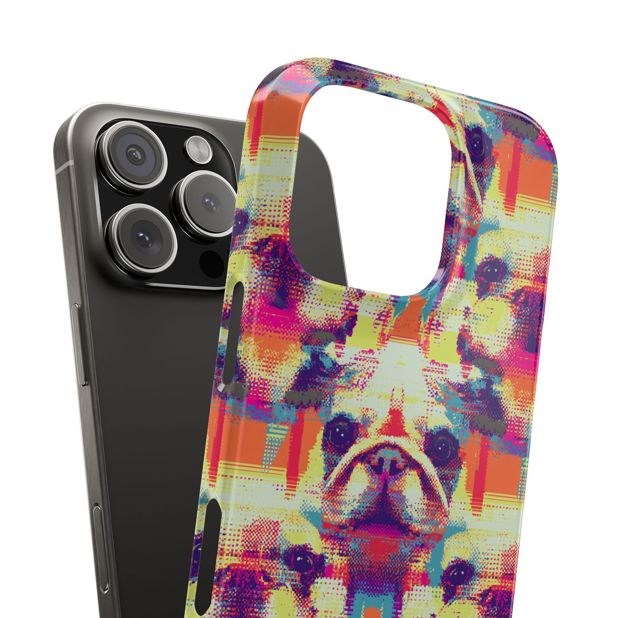 Glitchy Bulldog Blitz Slim Phone Cases